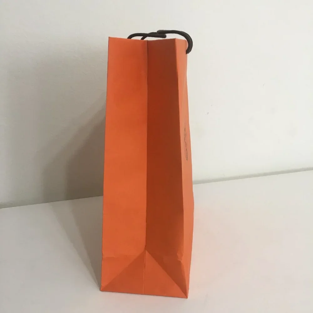Hermes Authentic Paper Shopping Gift Bag 18.5 x 16.5 x 6.5 Rectangular Orange